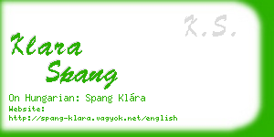 klara spang business card